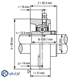 یاتاقان FL206 آساهی با شفت 30 میلی متر